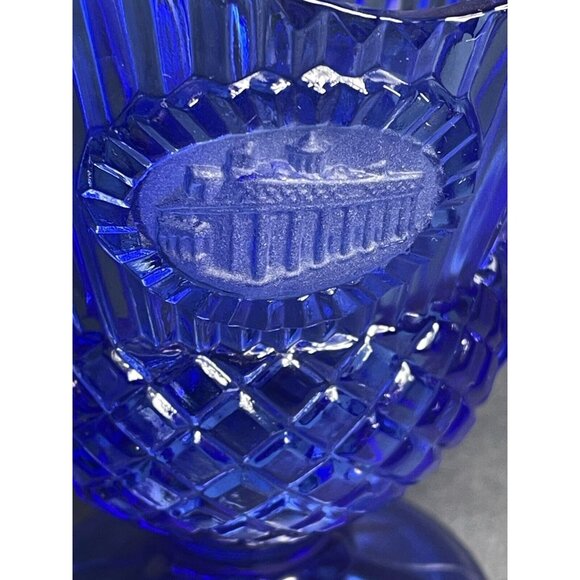 Fostoria Glass Avon George Washington Goblet Mt Vernon Pitcher Cobalt Blue - Picture 4 of 10